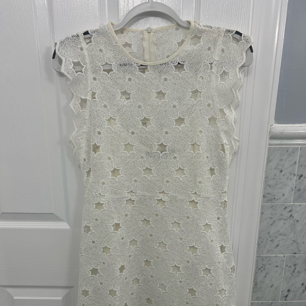 Zara fit and flare white dress size M